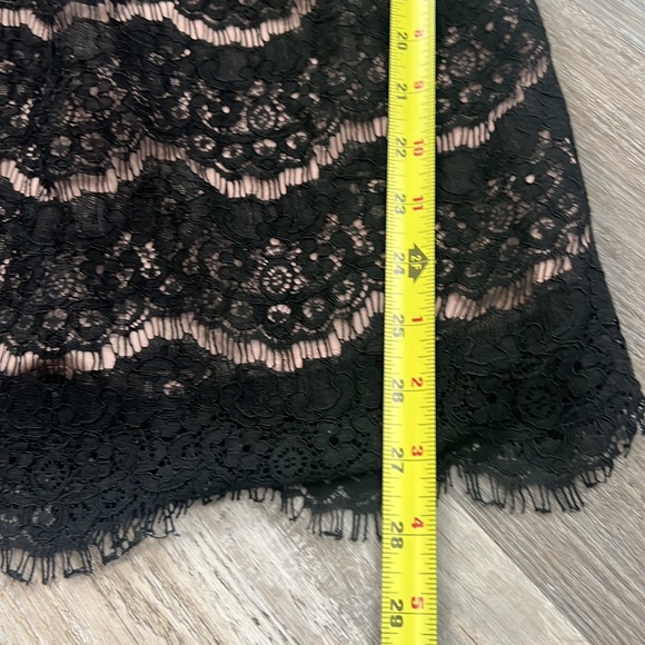 Ya Los Angeles Strapless Dress black Lace Overlay Nude lining underneath Size L - Picture 7 of 10